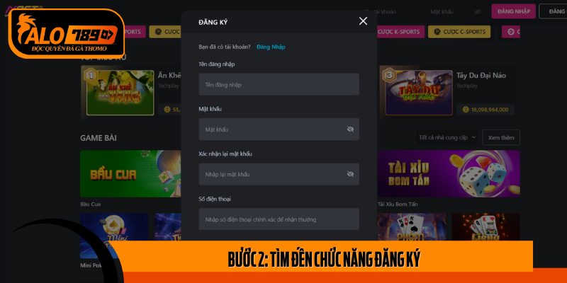 Bước 2: Tìm Đến Chức Năng Tạo Tài Khoản